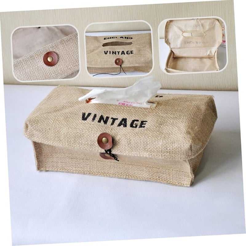 غطاء صندوق المناديل المنسوج حامل موزع المناديل المنزلية الزخرفي مادة عالية الجودة - Image 4